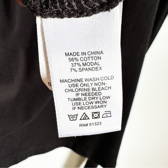 1. State Black Tie Front V Neck Tee Shirt sz XS - Picture 8 of 9